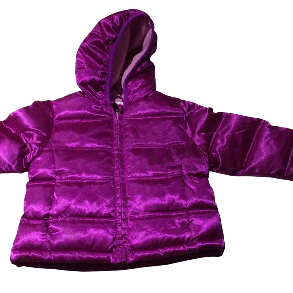 Healthtex purple puffed lined coat hood worn once